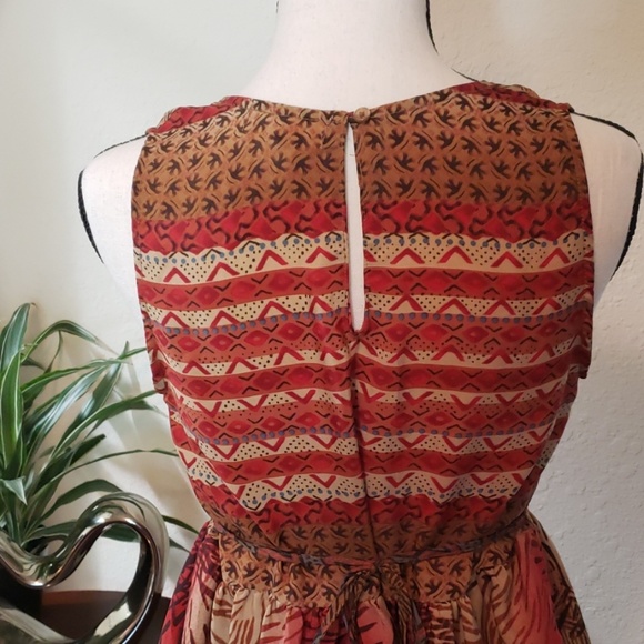 Band of Gypsies red, orange, & brown summer dress - Picture 3 of 7